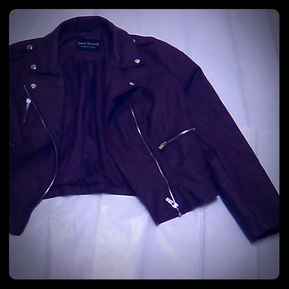 Jason Maxwell plum leather jacket - Picture 1 of 1